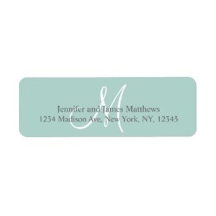 Mint Green, Grey Monogram for Weddings
