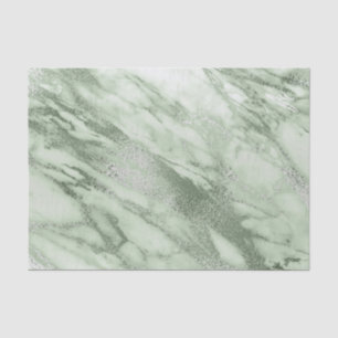 Mint Green Grey Pastel Metallic Marble Stone Lux Tissue Paper