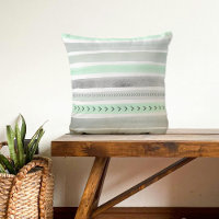 Mint Green Grey Watercolour Stripes Arrows Pattern