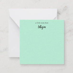 Mint Green Handwritten Name Note Cards