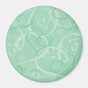 Mint green heart pattern magnet