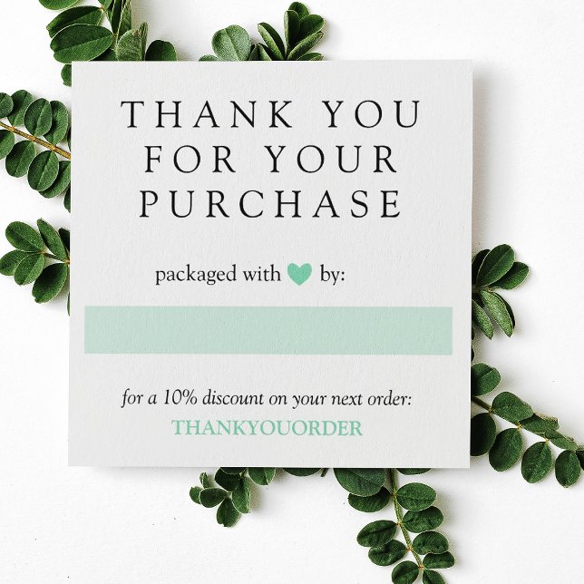 Mint Green Heart Thank You For Order Social Media (Creator Uploaded)