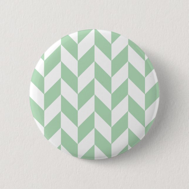 Mint Green Herringbone 6 Cm Round Badge (Front)