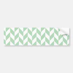 Mint Green Herringbone Pattern Bumper Sticker