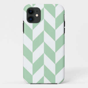 Mint Green Herringbone Pattern Case-Mate iPhone Case