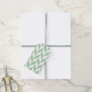 Mint Green Herringbone Pattern Gift Tags