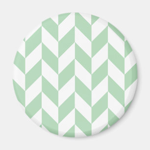 Mint Green Herringbone Pattern Magnet