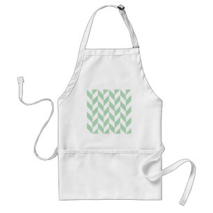 Mint Green Herringbone Pattern Standard Apron