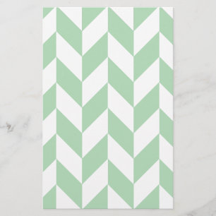 Mint Green Herringbone Pattern Stationery