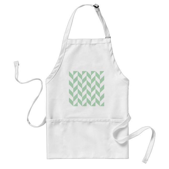 Mint Green Herringbone Standard Apron (Front)