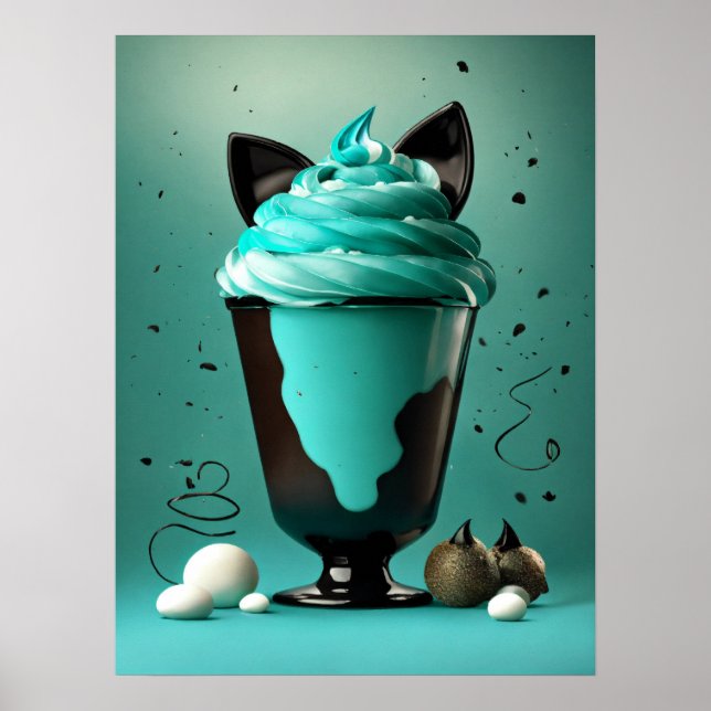 Mint Green Ice Cream Delight Wall Art Print – Aest (Front)