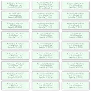Mint Green Individual Mailing Address Labels