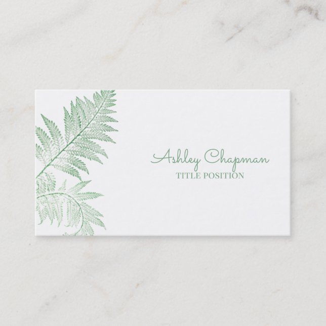 Mint Green Leaf Business Card (Front)