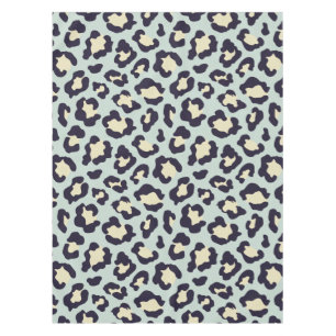 Mint green leopard print tablecloth