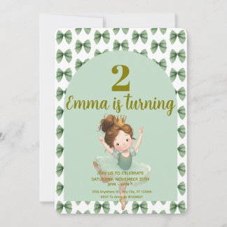 Mint Green Little Princess Ball Invitation