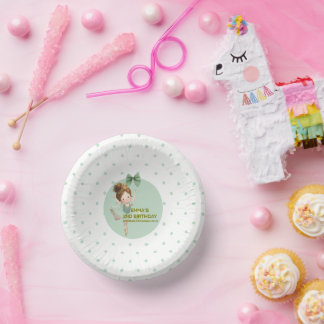 Mint Green Little Princess Ball Paper Plate