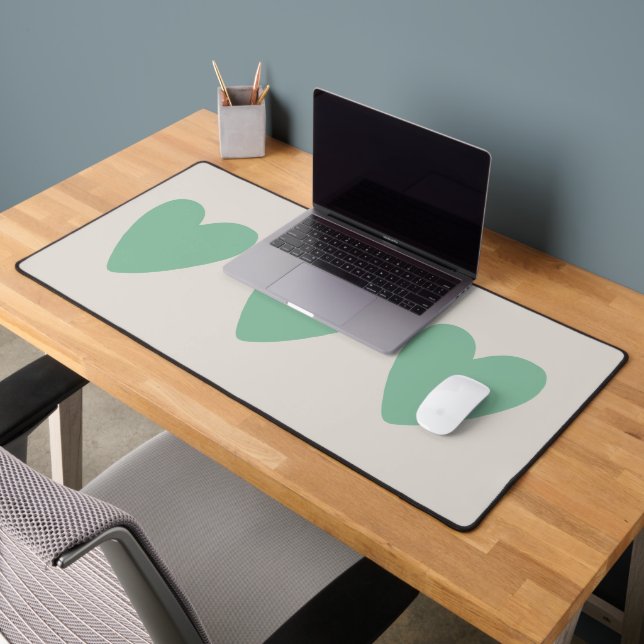 Mint Green | Love Heart Desk Mat (Office 2)