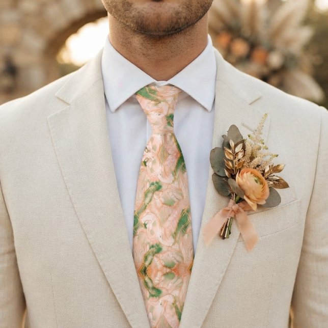 Mint Green Marble & Gold Tie (Creator Uploaded)