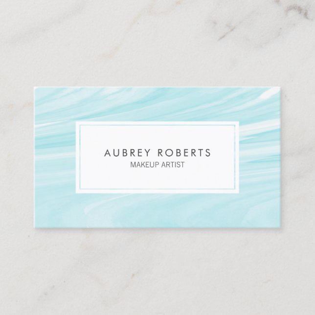 Mint Green Marble Swirl Pattern Business Card (Front)