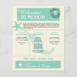Mint Green Mexico Wedding Welcome Letter Flyer<br><div class="desc">Have fun with your destination themed wedding. Palm Tree, Starfish and Map of Mexico in colours of Colours are Mint Green, Light Golden Yellow and White. Customise more text on the back if you need additional space. If the colour scheme is not what you wanted please email paula@labellarue.com BEFORE YOU...</div>