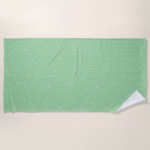 Mint green minimal line art eco design beach towel