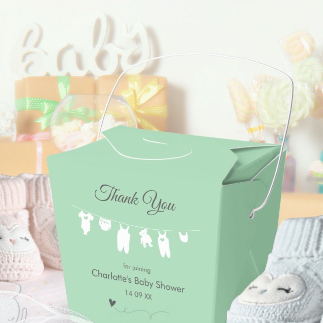 Mint Green Minimalist Baby Shower Favour Box (Mint Green Minimalist Baby Shower Favor Boxes ©Susanne Sachers - Sunny Mind 🌞)