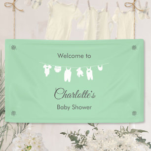 Mint Green Minimalist Gender Neutral Baby Shower Banner