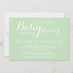 Mint Green Modern Baby Shower Invitation