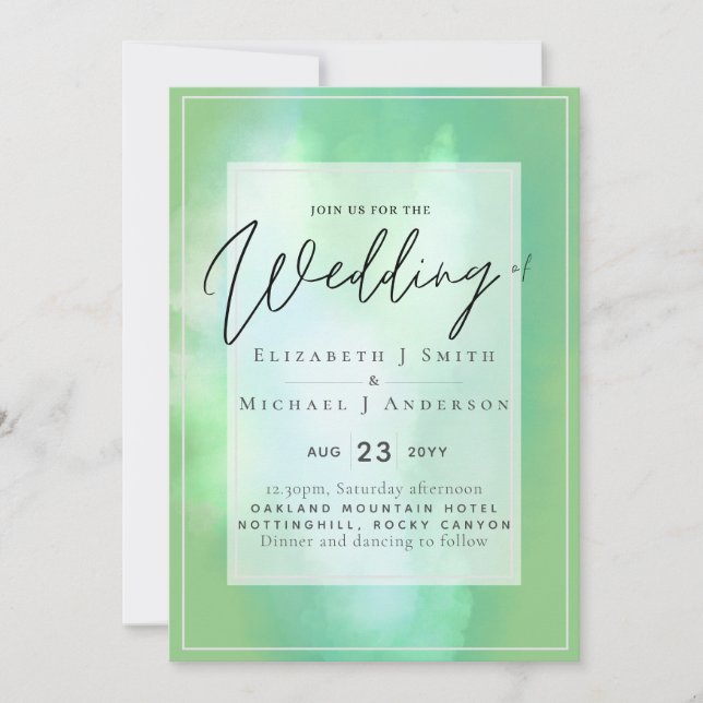 Mint Green Modern Budget Wedding (Front)