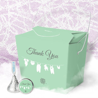 Mint Green Modern Gender Neutral Baby Shower Favour Box