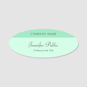 Mint Green Modern Handwriting Name Script Elegant Tag