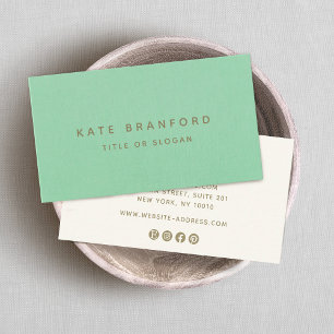 Mint Green Modern Minimalistic Professional Business Card