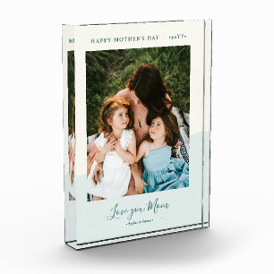 Mint & Green Modern Mother's Day Photo Gifts Block