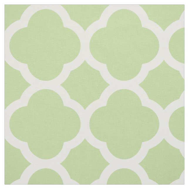 Mint Green Modern Quatrefoil Large Scale Fabric (Swatch)