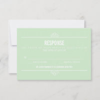 Mint Green Modern Typography and Flowers RSVP Card