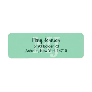 Mint Green Monogram 2 two letter Initials Modern