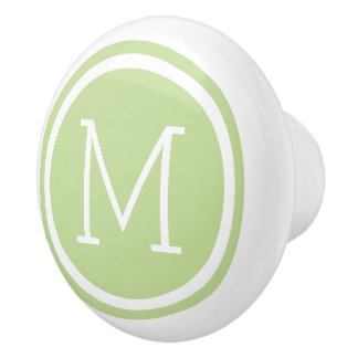 Mint Green Monogram Personalised Drawer Knob
