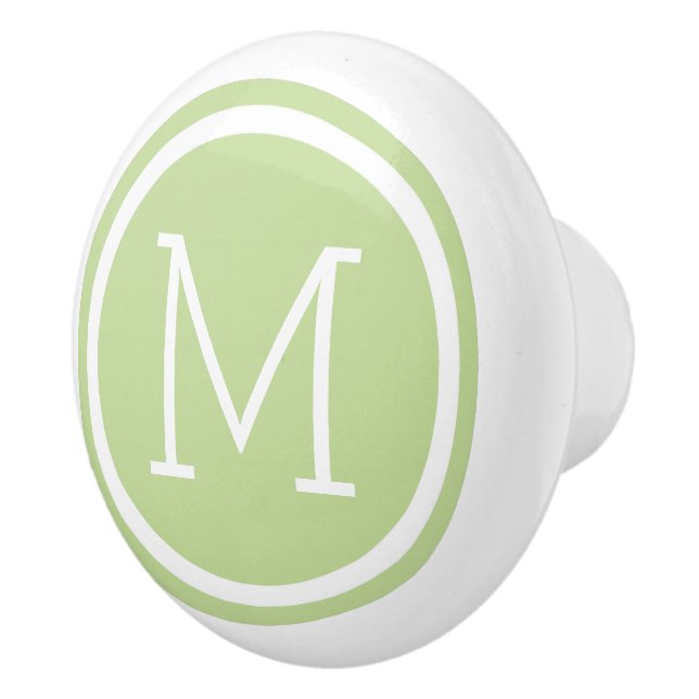 Mint Green Monogram Personalised Drawer Knob (Right)
