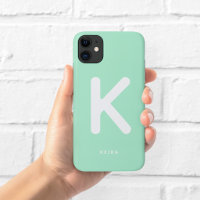 Mint Green Monogram Phone Case