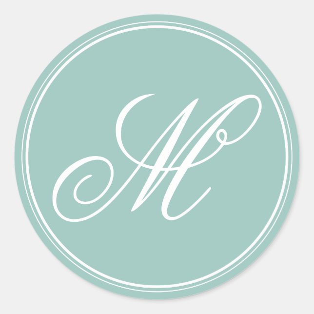 Mint Green Monogram Stickers (Front)