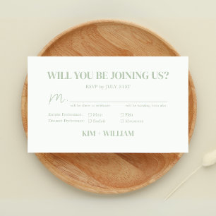 Mint Green Monogram Wedding RSVP Enclosure Card
