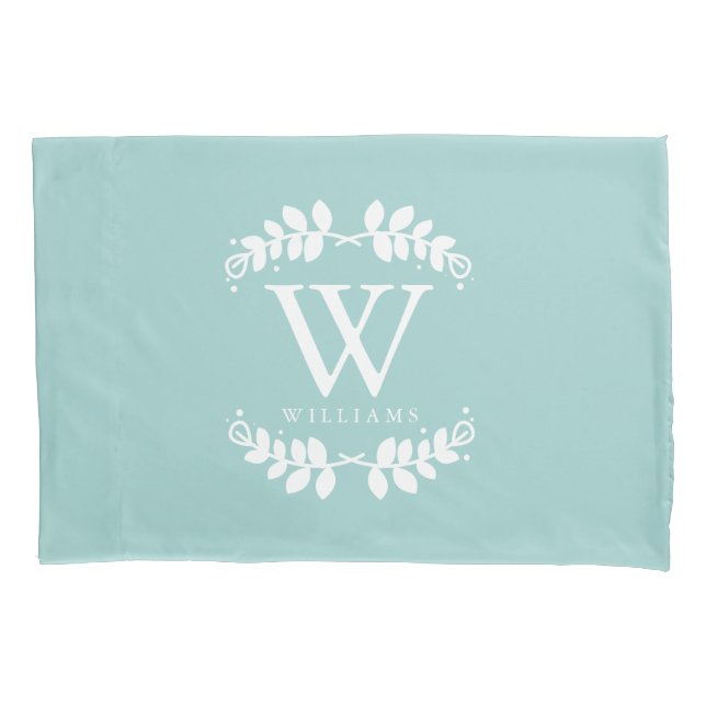 Mint Green Monogrammed Pillowcase (Front)