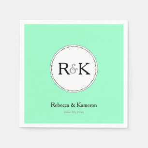 Mint Green Monogrammed Wedding Napkin