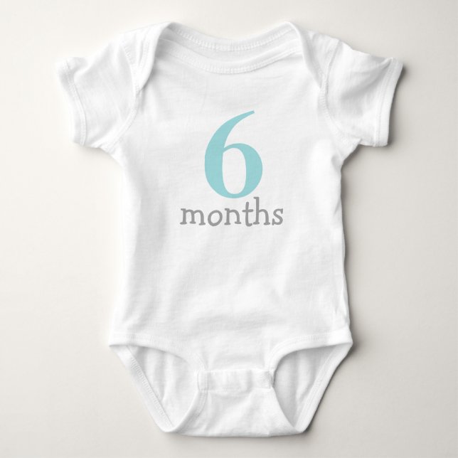 Mint Green Monthly Baby Bodysuit (Front)