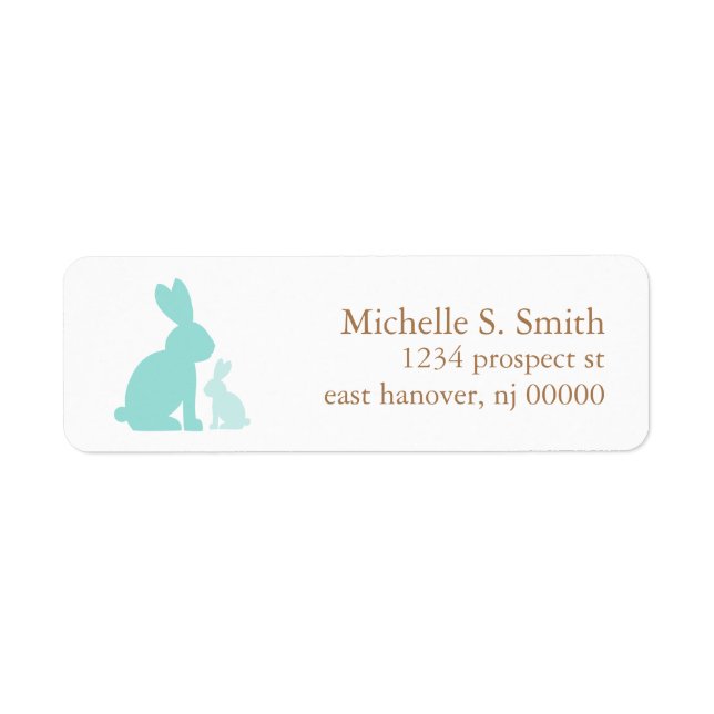 Mint Green Mum and Baby Rabbits (Front)