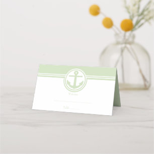 Mint Green Nautical Anchor Reception Place Card