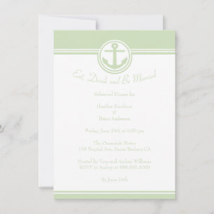 Mint Green Nautical Anchor Rehearsal Dinner Invite