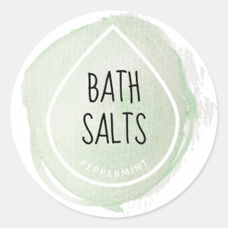 Mint Green Oil Drop Essential Oil Craft Label