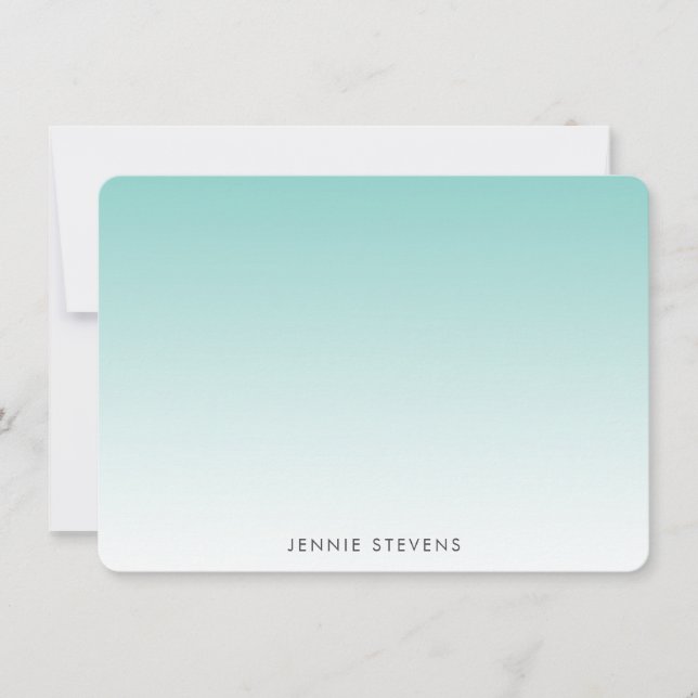 Mint Green Ombre Personalised Card (Front)