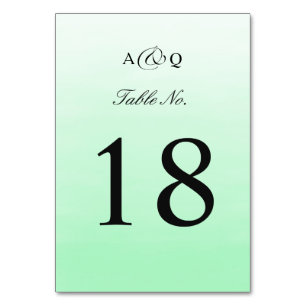 Mint Green Ombre Wedding Table Number